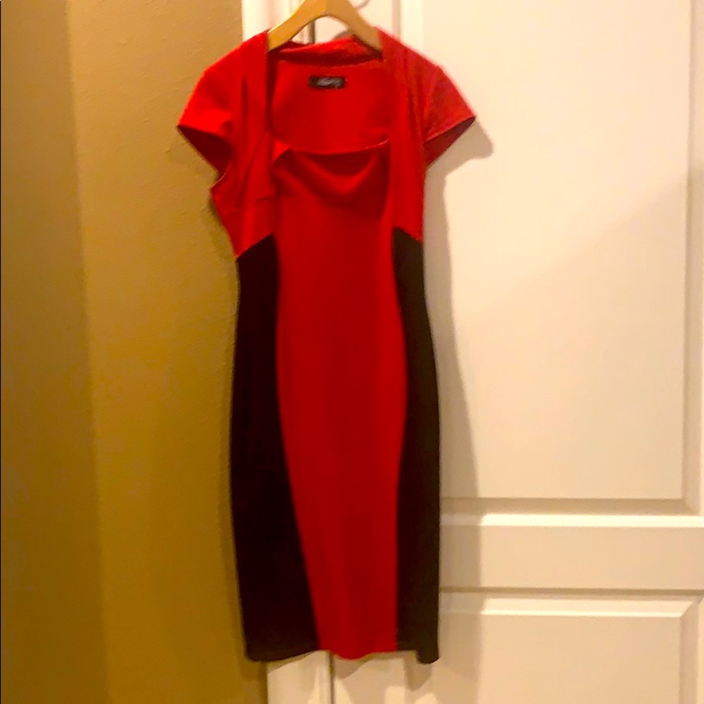Red and black dress